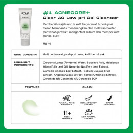 Glow Inc Potion Acnecore Clear AC Low Ph Gel Cleanser 80ml